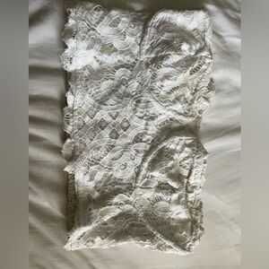 Free People White Lace Crop Top